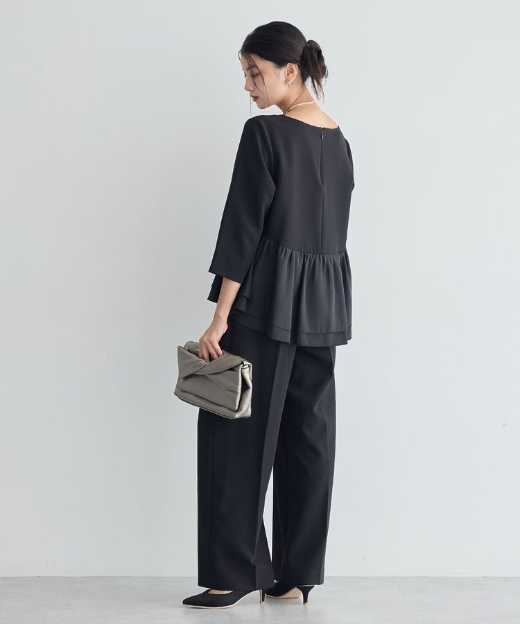 YECCA VECCA「【2点SET】バックフリルデザインセットアップ」|ワンピース|Black