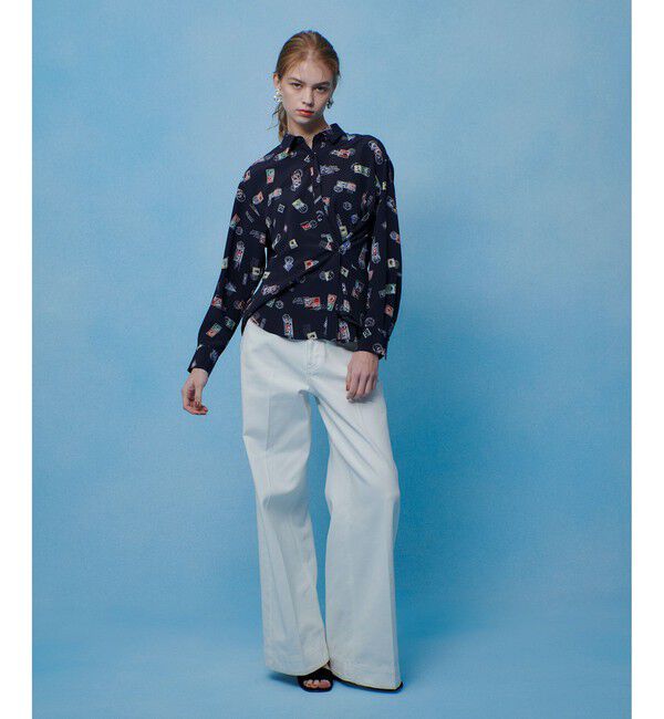 LOULOU WILLOUGHBY「【LOULOU WILLOUGHBY】ハイウエストワイドデニムパンツ」|デニム|