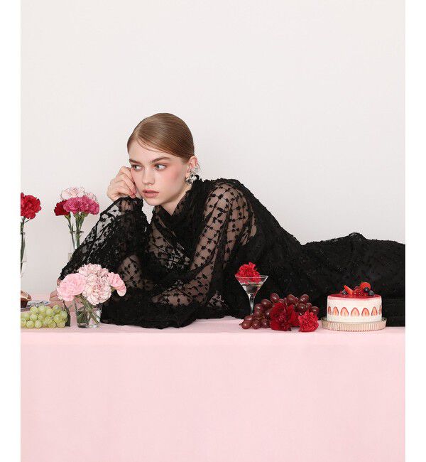 LOULOU WILLOUGHBY「チュールレースラッフルミニワンピース」|チュニック|