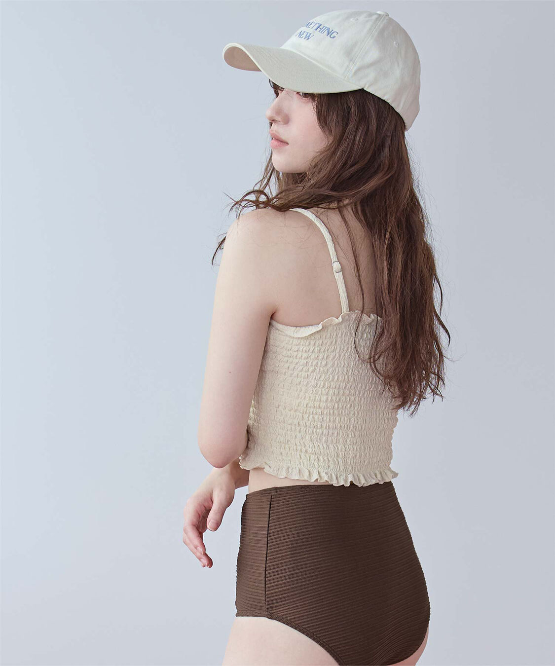 SEA DRESS「4点セット/長袖トップス付シャーリングビキニ&times;ショートパンツ/水着」|ビキニ|