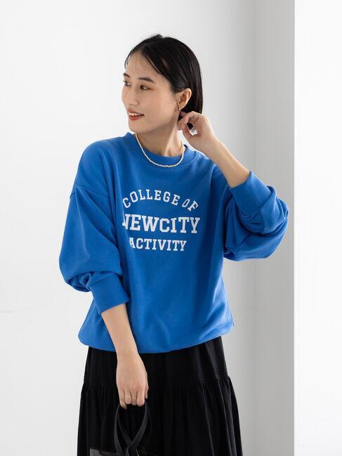 Te chichi「裏毛ロゴプルオーバー」|Tシャツ・カットソー|ブルー