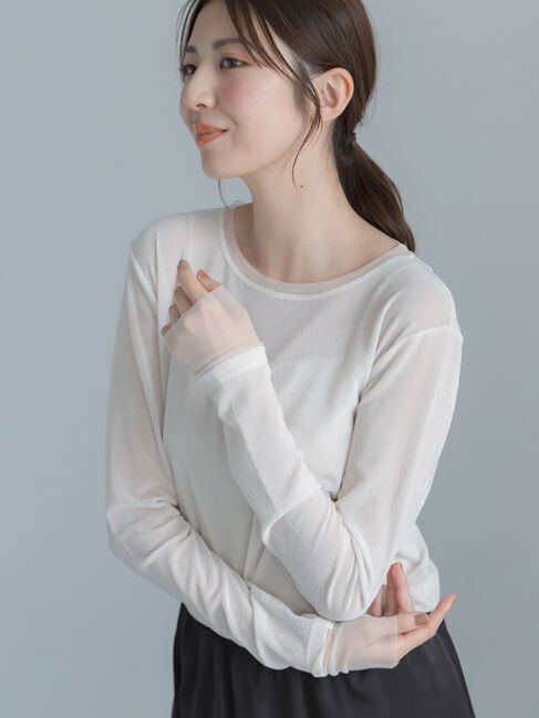 Te chichi「フロッキーチュールトップス《2026 AUTUMN LOOK item》」|Tシャツ・カットソー|アイボリー