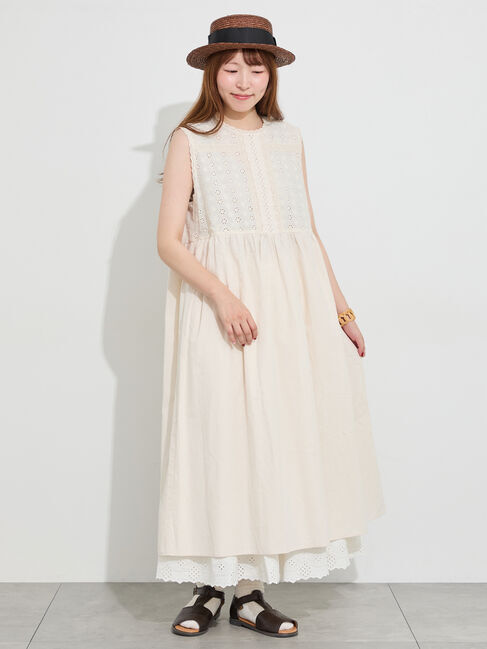 Samansa Mos2「【販路限定】レースノースリワンピース」|ワンピース|キナリ