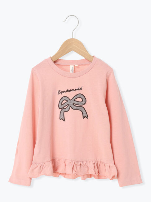 Samansa Mos2 Lagom「リボンアップリケロンT」|Tシャツ・カットソー|
