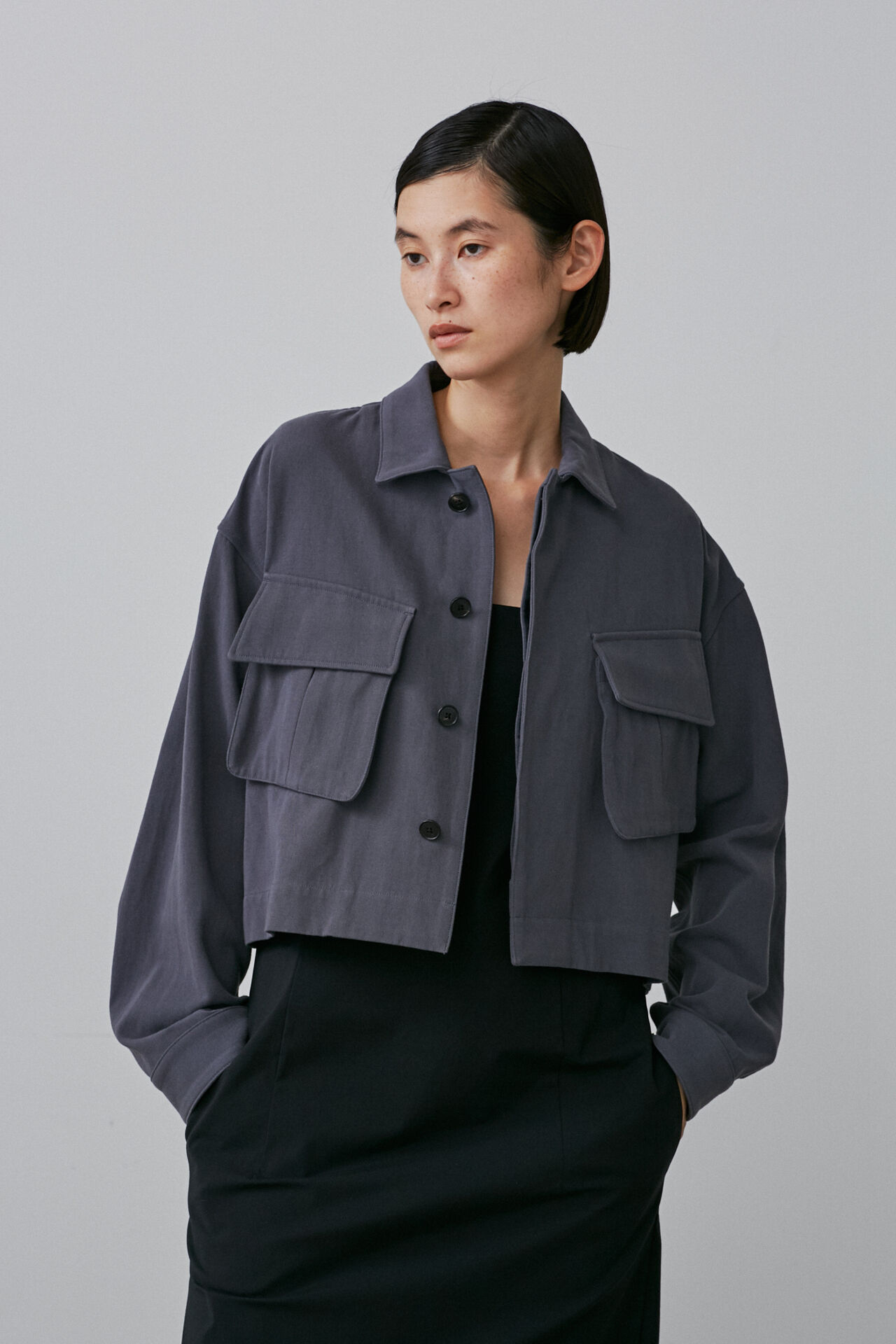 YLEVE 「YLEVE / COTTON LINEN TWILL BZ」|ブルゾン・スタジャン|グレー