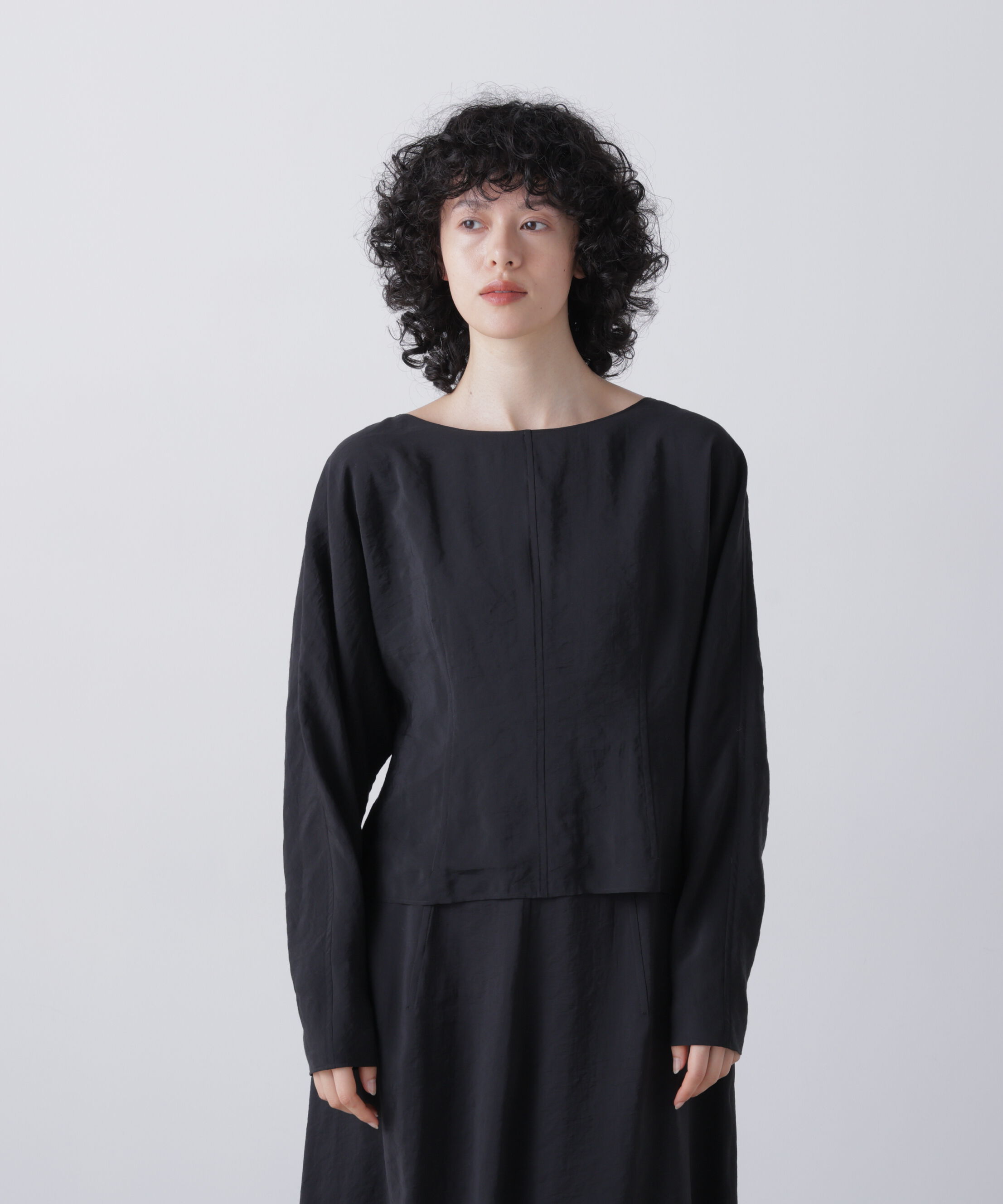 YLEVE 「YLEVE / RAYON-POLYESTER BROAD BLOUSE」|シャツ・ブラウス|BLACK