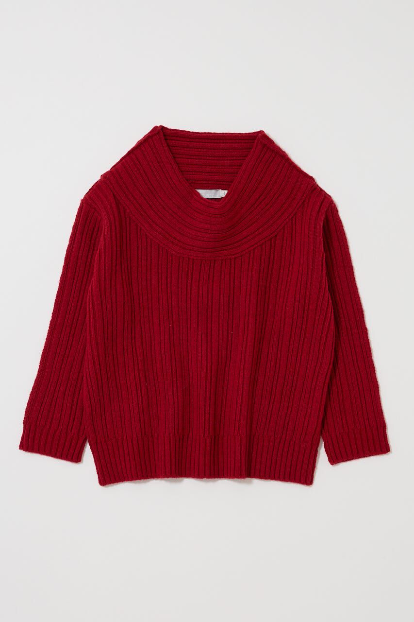 MOUSSY「OVER RIB OFF SHOULDER トップス」|ニット・セーター|