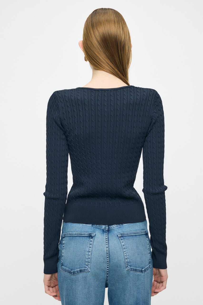 MOUSSY「HENRY NECK CABLE KNIT トップス」|ニット・セーター|