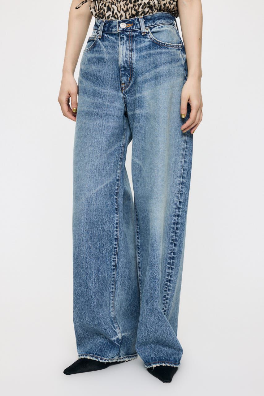 MOUSSY「MIDRISE CURVED WIDE ストレート」|デニム|