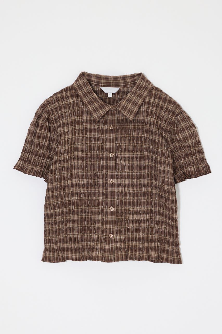 MOUSSY「PLAID SHIRRING シャツ」|シャツ・ブラウス|D/BRN3