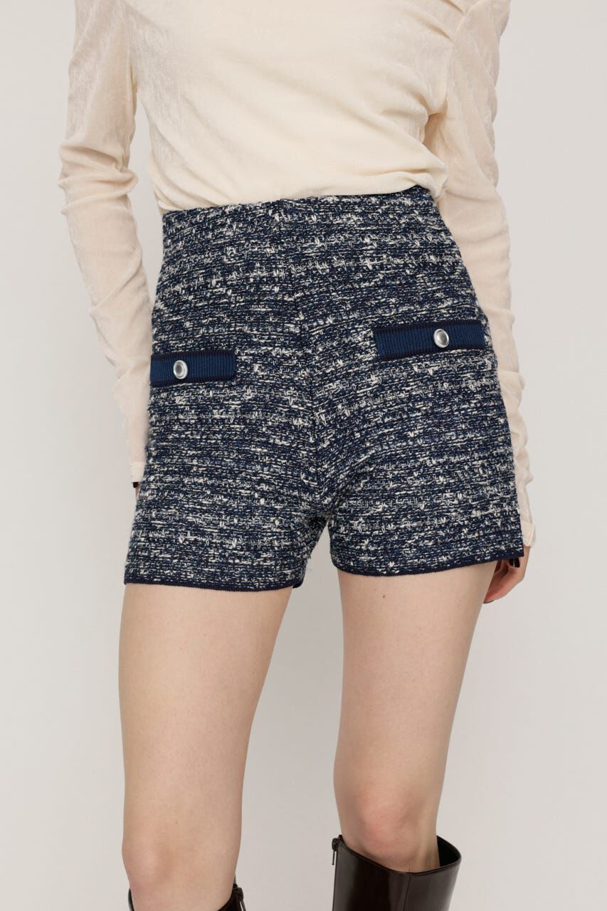 SLY「BICOLOR TWEED KNIT ショートパンツ」|その他|NVY