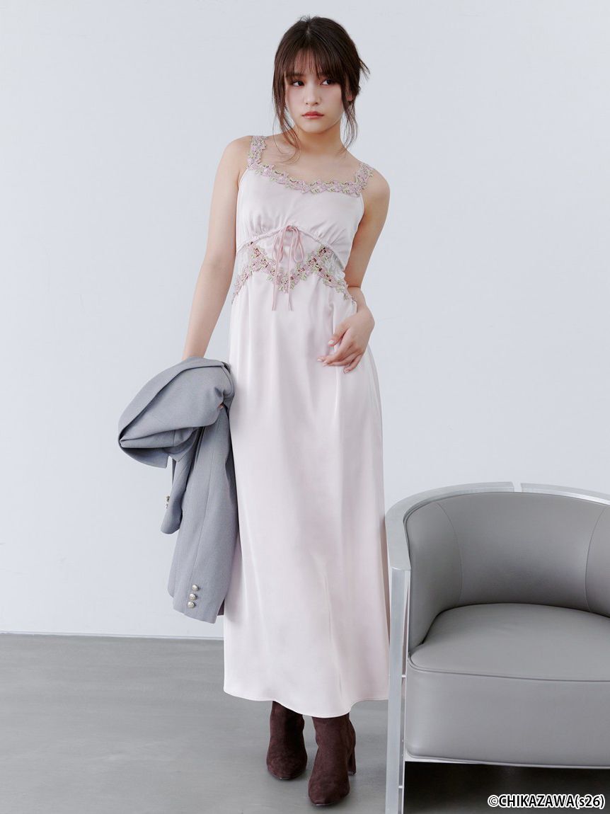 SNIDEL「【SNIDEL&times;近沢レース店】コラボレースキャミワンピース」|ワンピース|PNK