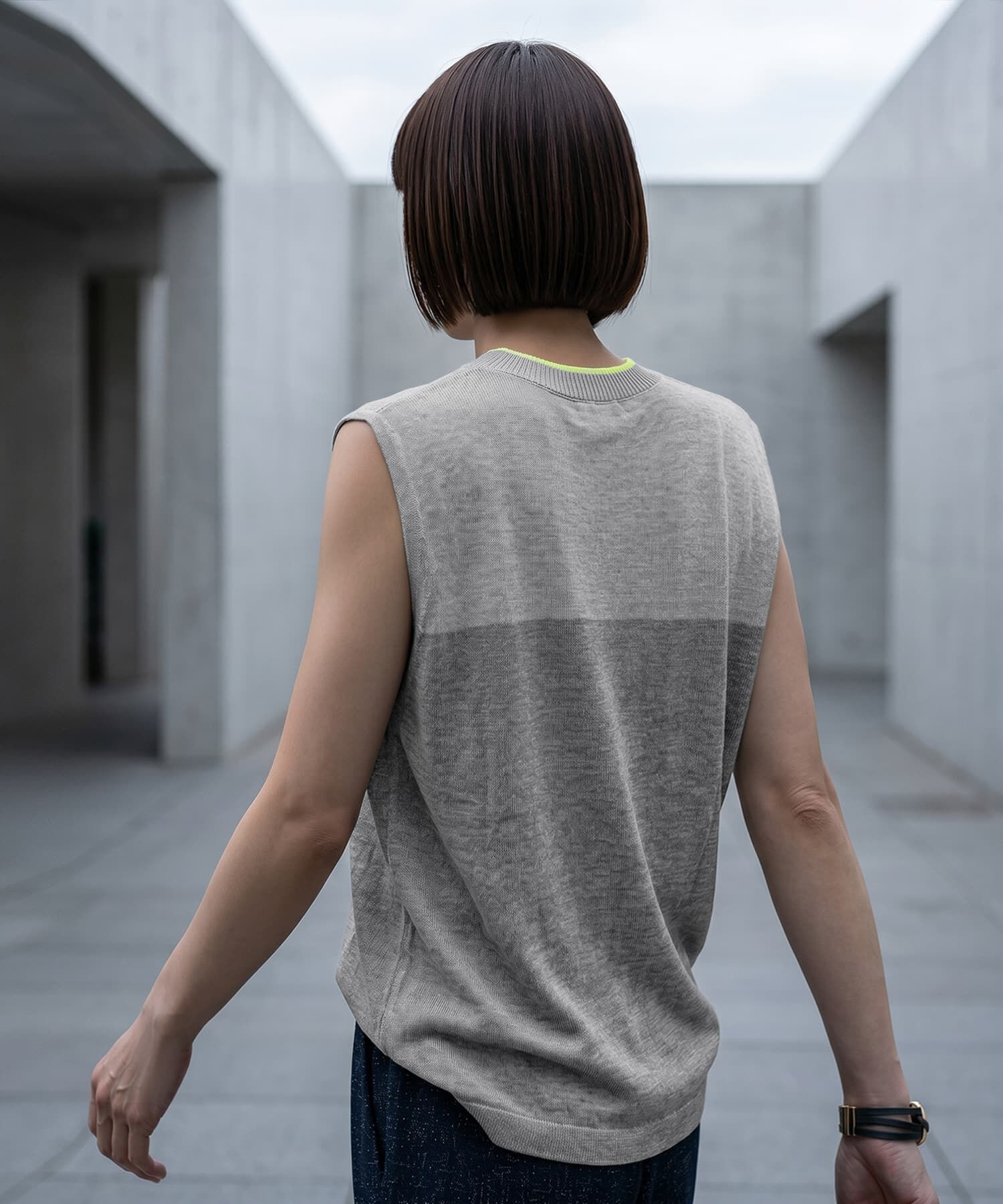 STYLE DELI「【BLK001】麻タッチフレンチスリーブプルオーバー」|タンクトップ|