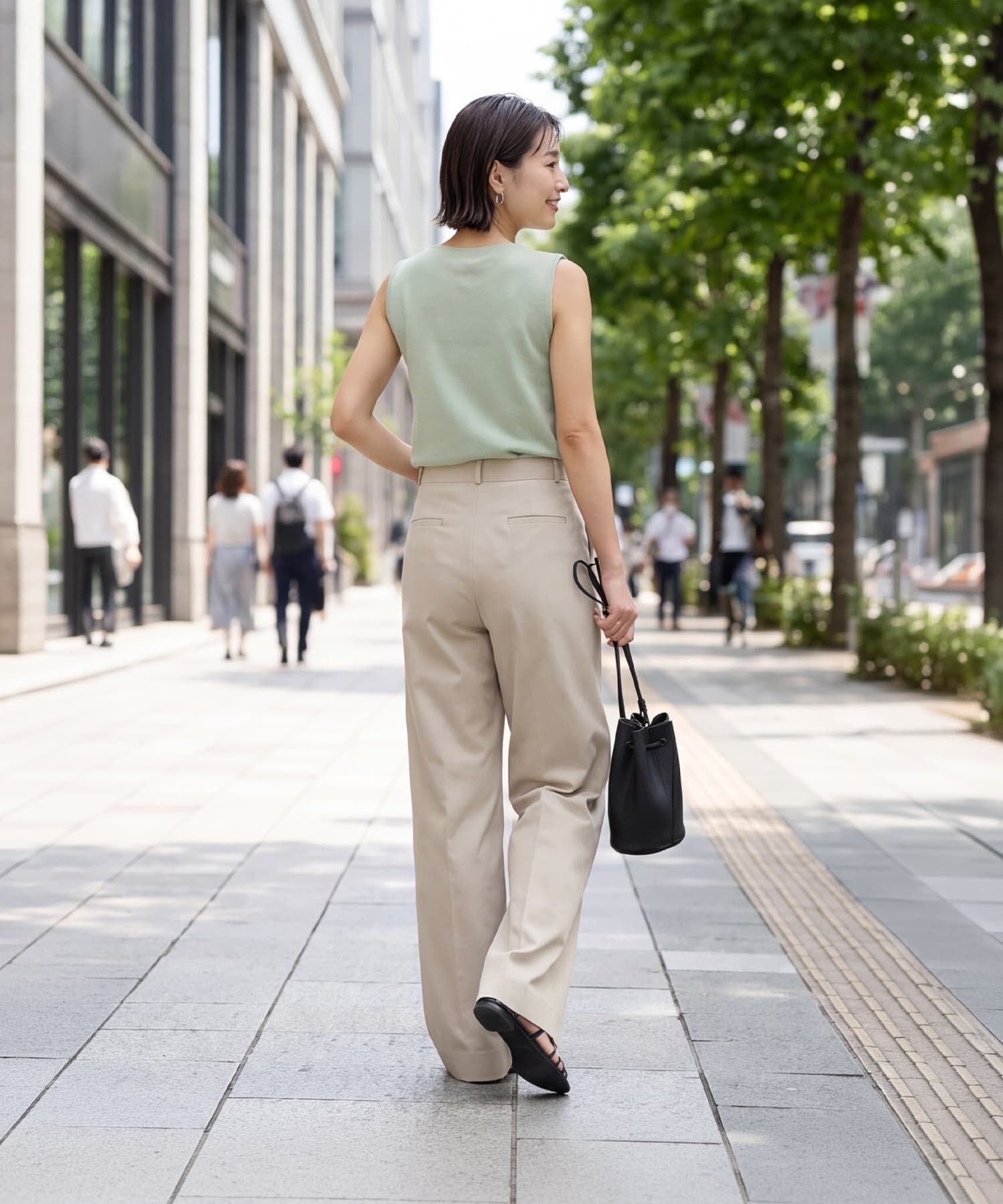 STYLE DELI「サラッとしたボートネックノースリニット」|タンクトップ|