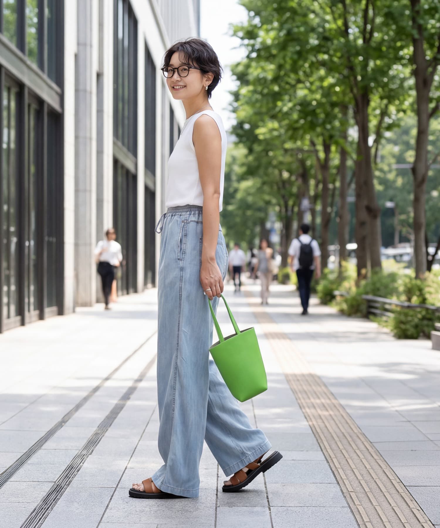 STYLE DELI「サラッとしたボートネックノースリニット」|タンクトップ|