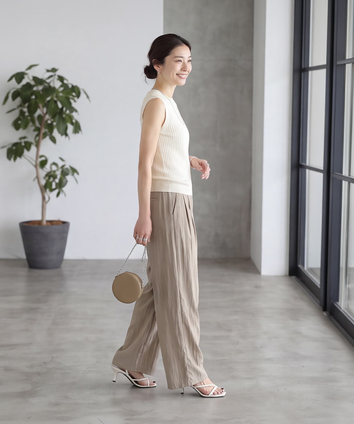 STYLE DELI「超涼感シャラシャラ落ち感ヴィスコースニットトップス」|タンクトップ|