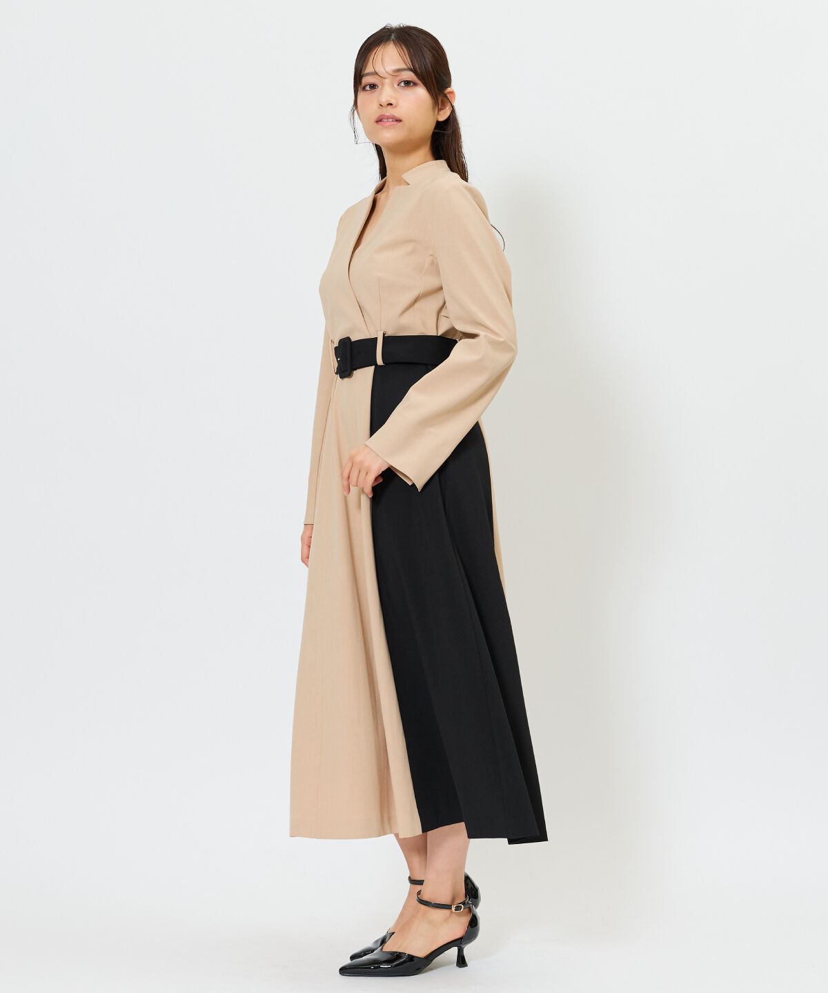 アンドクチュール「バイカラーカシュクールワンピース」|ワンピース|