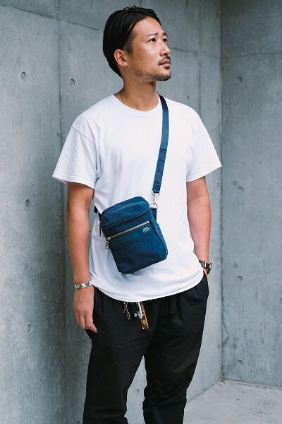 AS2OV「AS2OV / アッソブ SHRINK NYLON SHOULDER」|ショルダー・メッセンジャー|ネイビー