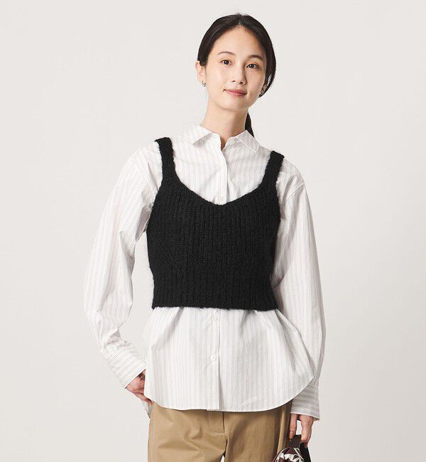 UNITED ARROWS「モヘヤ アゼ キャミソール ニット」|ニット・セーター|BLACK