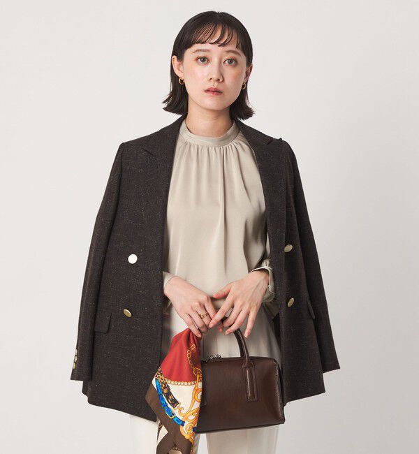 UNITED ARROWS green label relaxing「サテン スタンドネック ギャザー ブラウス」|シャツ・ブラウス|