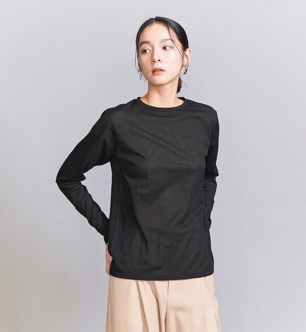 BEAUTY&YOUTH UNITED ARROWS「コットンナイロン天竺 シアー クルーネック Tシャツ」|Tシャツ・カットソー|