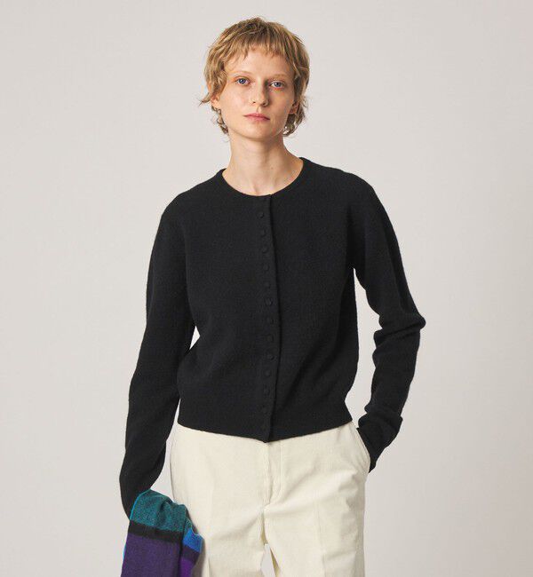 STEVEN ALAN「＜Steven Alan＞ウール ナイロン キャメル ミックス カーディガン」|カーディガン|BLACK