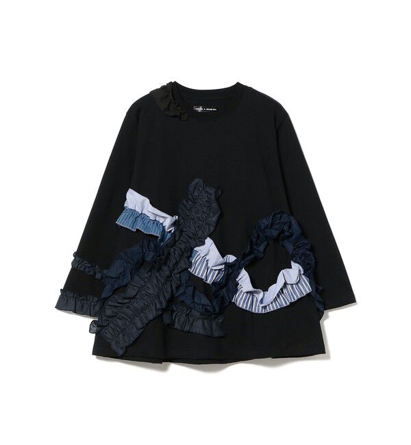 BEAMSBOY「【別注】TORI-TO &times; BEAMS BOY / ウェーブ フリル ロング スリーブ Tシャツ」|Tシャツ・カットソー|BLACK