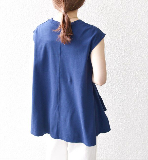 SHIPS any「〈接触冷感/汗染み防止加工/洗濯機可能〉Aライン フレンチスリーブ TEE」|Tシャツ・カットソー|