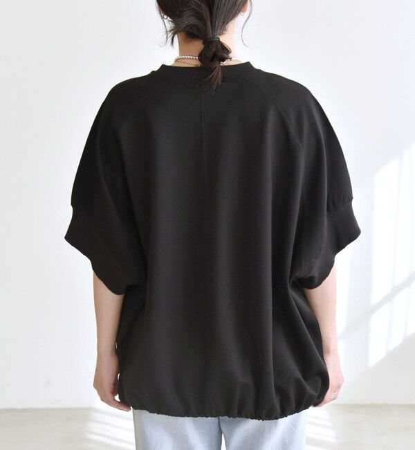 quaranciel「〈洗濯機可能〉ライト ポンチ ハーフスリーブ ドロスト ルーズ TEE」|Tシャツ・カットソー|