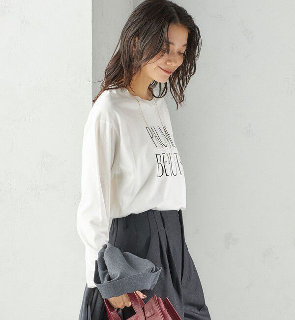 SHIPS for women「プリント ロゴ ロング スリーブ TEE」|Tシャツ・カットソー|