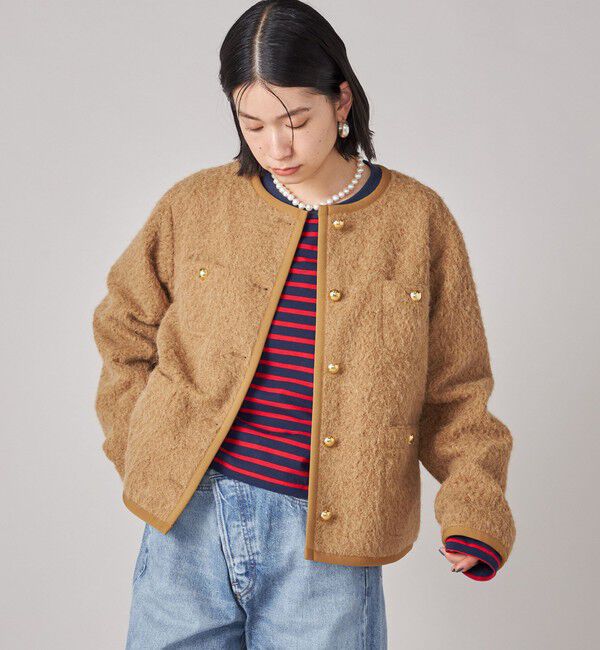SHIPS for women「SHIPS NINE CASE: ノーカラー ジャケット」|ノーカラージャケット|