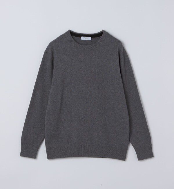 SHIPS「〈洗濯機可能〉ソリッド コットン カシミヤ クルーネック 26AW」|ニット・セーター|ダークグレー