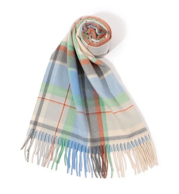 TOMORROWLAND GOODS「Joshua Ellis Plaid カシミヤストール」|ストール|14 グレー系