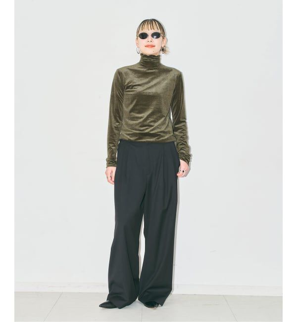  「SHEER VELOR HIGH NECK TOP：カットソー」|Tシャツ・カットソー|