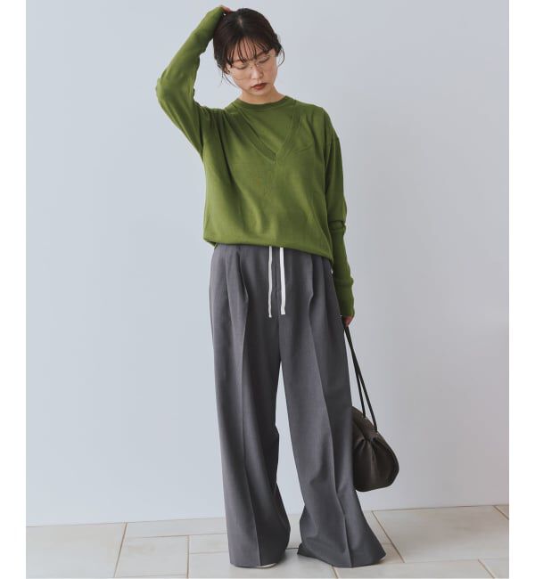 SLOBE IENA「《接触冷感/UVカット/吸水速乾/4サイズ展開》ワイドスラックス」|スラックス|
