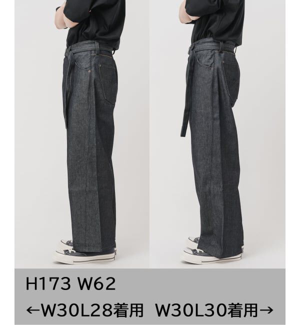 EDIFICE「LEVI&rsquo;S(R)/リーバイス(R) 別注 TWISTED BELTED デニムパンツ (L30)」|デニム|