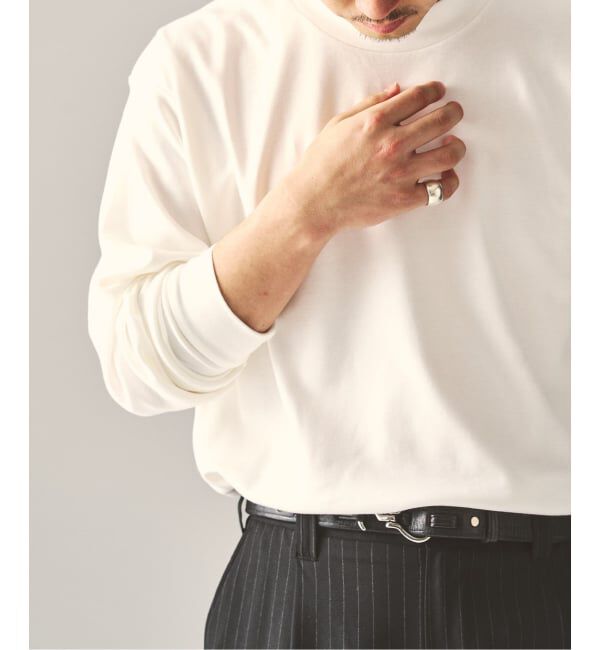 417 EDIFICE「【Hanes&times;417 EDIFICE】別注 CLEAR CUT COTTON SMOOTH MOCK NECK（MODERN FIT）」|Tシャツ・カットソー|