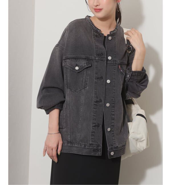 JOURNAL STANDARD relume「別注【LEVI&rsquo;S】COLLARLESS XL TRUCKER BK：デニムジャケット」|デニムジャケット|