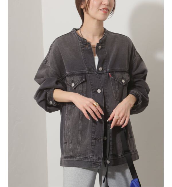 JOURNAL STANDARD relume「別注【LEVI&rsquo;S】COLLARLESS XL TRUCKER BK：デニムジャケット」|デニムジャケット|