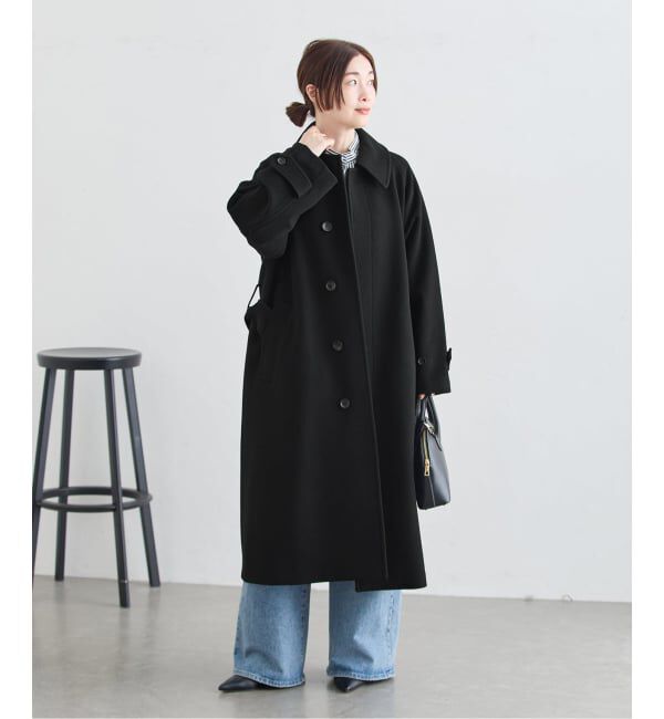 journal standard L'essage「《予約》SUPER100モッサ/GIOLICAチェック バルカラーコート」|ステンカラーコート|