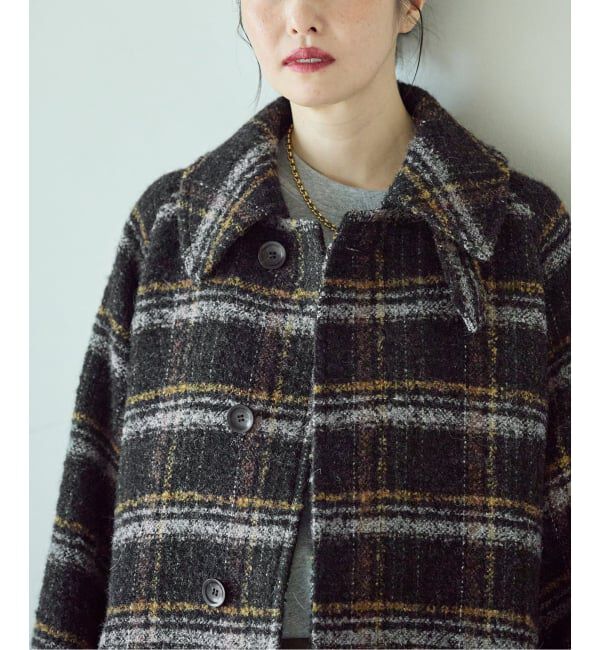 journal standard L'essage「《予約》SUPER100モッサ/GIOLICAチェック バルカラーコート」|ステンカラーコート|