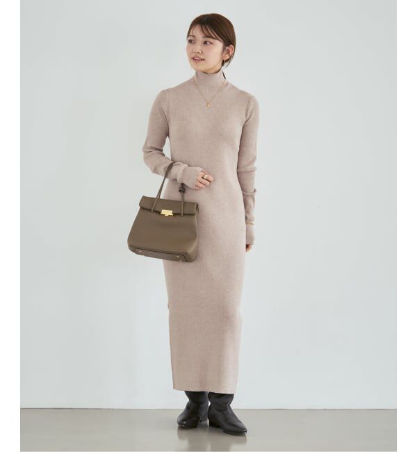 NOBLE「《追加予約・新色・WEB限定カラーあり》RY/PLリブハイネック ロングワンピース」|ワンピース|
