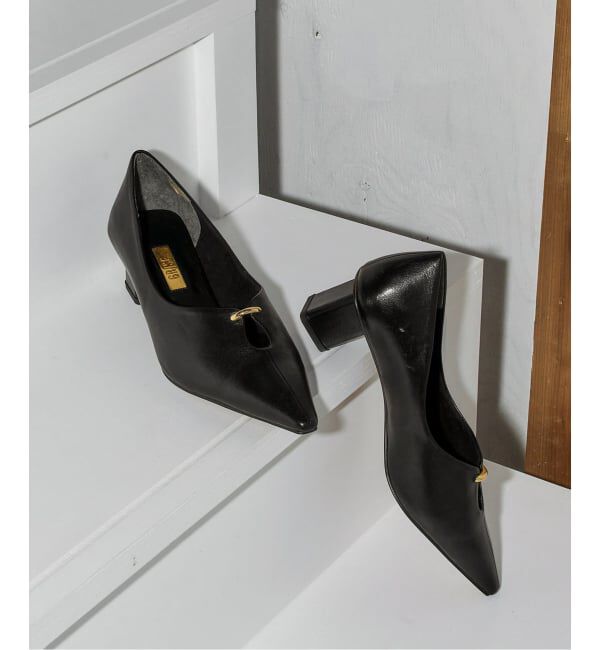 GRISE「《WEB+一部店舗限定》GRISE5cｍレザーカットアウトパンプス」|パンプス|ブラック