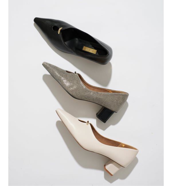 GRISE「《WEB+一部店舗限定》GRISE5cｍレザーカットアウトパンプス」|パンプス|