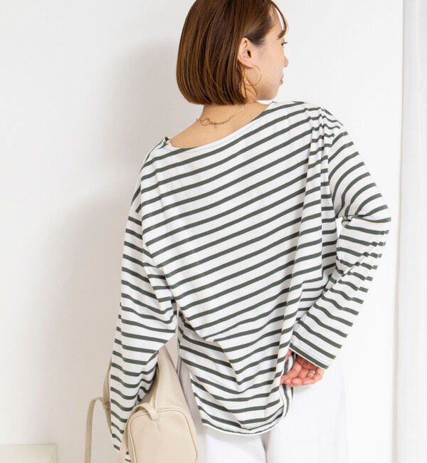 NOLLEY'S「【WEB限定】ウォッシャブルボーダープリントロンTee」|Tシャツ・カットソー|
