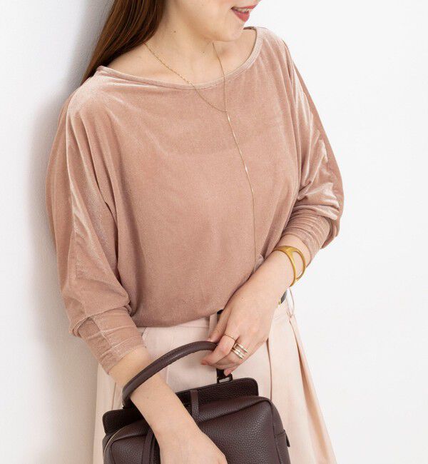 NOLLEY'S sophi「【BECシリーズ】ウォッシャブルベロアドルマン2WAYプルオーバー」|Tシャツ・カットソー|サーモンピンク