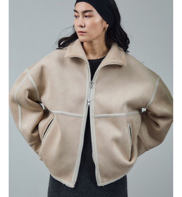 SALON adam et rope'「【WEB限定】フェイクムートンショートコート」|その他|
