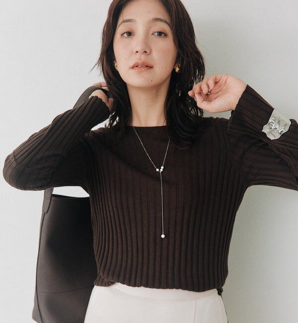  「シルクカシミヤリブクルーニット」|ニット・セーター|