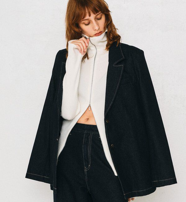  「【2026AW Debut】【UNFORM】カシミヤ混ジップリブニット」|ニット・セーター|