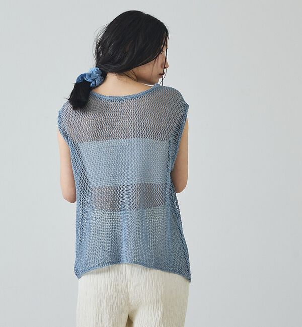 abahouse mavie「【夏のレイヤードに】メッシュニットノースリーブ」|ニット・セーター|